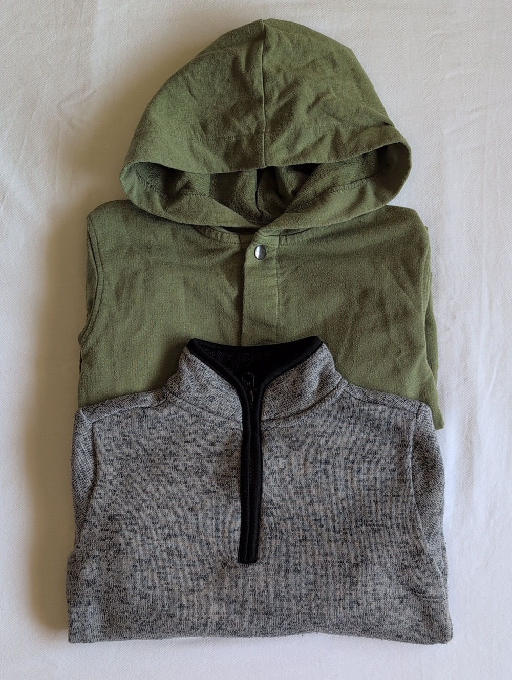 Joe Fresh Boys 5T Knit Fleece Popover Snap Hoodie Lot 2pc Back To School